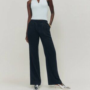 Reformation Mason Mid Rise Pant Black - Size 10